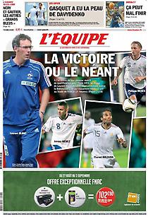 Πρωτοσέλιδο εφημερίδας L' Equipe Πρωτοσέλιδο εφημερίδας L' Equipe