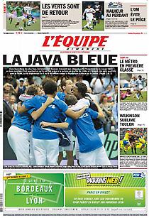 Πρωτοσέλιδο εφημερίδας L' Equipe