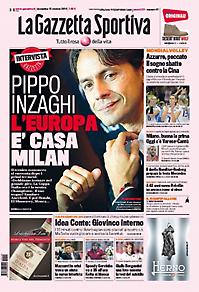 Πρωτοσέλιδο εφημερίδας Gazzeta dello Sport