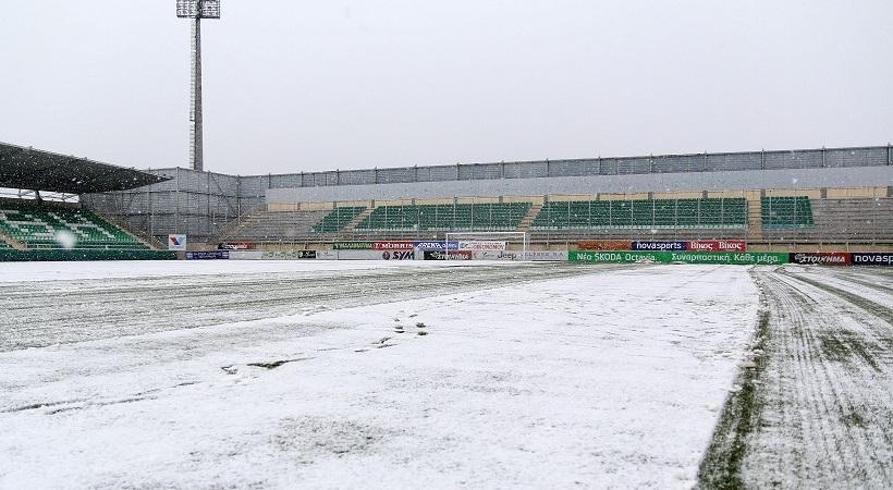 Φωτογραφίες από τη χιονισμένη Skoda Ξάνθη Arena