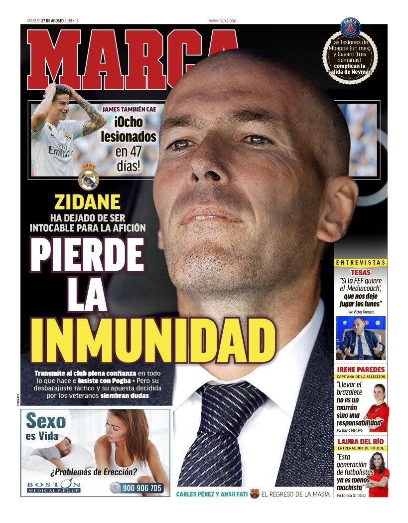Marca: «Έχασε την ασυλία του ο Ζιντάν»