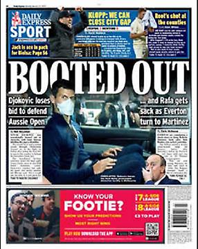 Πρωτοσέλιδο εφημερίδας Daily Express Daily Express