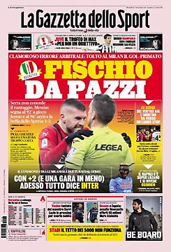 Πρωτοσέλιδο εφημερίδας Gazzeta dello Sport Gazzeta dello Sport