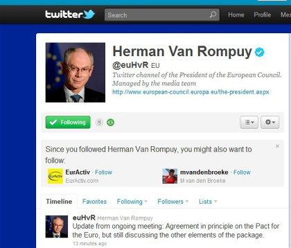 Σύμφωνο υπέρ του ευρώ… μέσω Twitter!