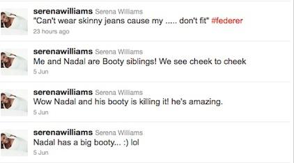 Θαυμάστρια των οπίσθιων του Ναδάλ η Σερένα