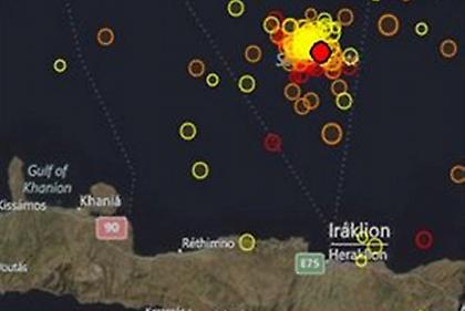 Νέα σεισμική δόνηση μεταξύ Κρήτης και Σαντορίνης