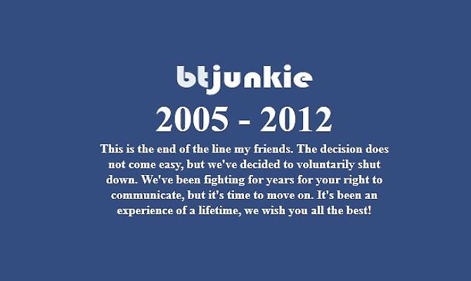 Έκλεισε το BTJunkie