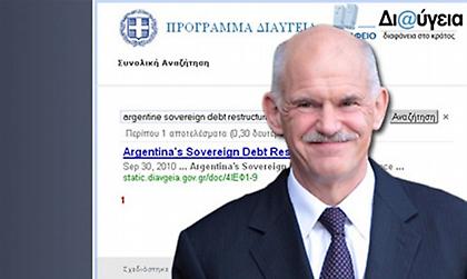 Είχαν για δοκιμή στη ''Διαύγεια'' την έκθεση για τη χρεοκοπία της Αργεντινής!