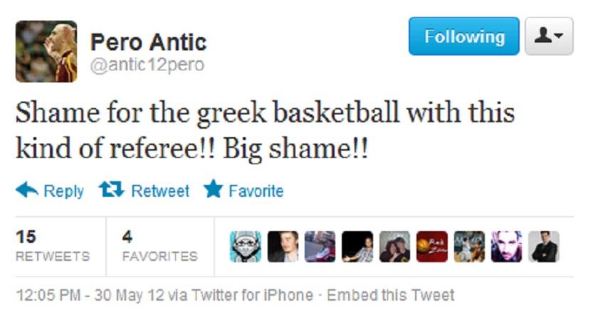Άντιτς: «Ντροπή αυτή η διαιτησία»