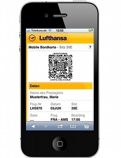 Lufthansa: η κάρτα επιβίβασης στο κινητό...