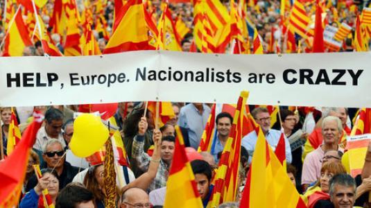Διαδήλωση κατά της ανεξαρτησίας στη Βαρκελώνη