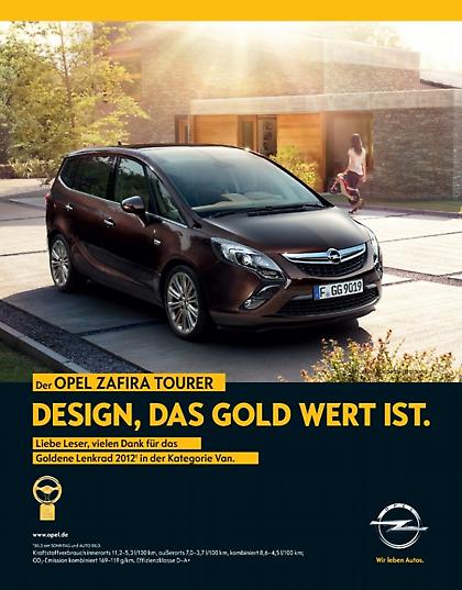 Το «Χρυσό Τιμόνι 2012» στο Opel  Zafira Tourer