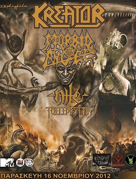 Οι ώρες εμφάνισης για τη συναυλία Kreator-Morbid Angel-Nile