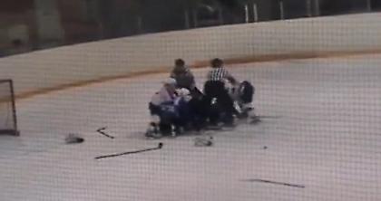 Απίστευτο ξύλο σε αγώνα χόκεϊ