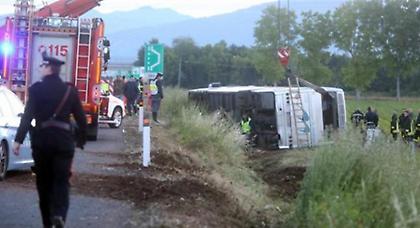 Ανατροπή λεωφορείου με νεκρό οπαδό της Μπρέσια