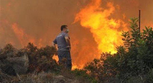 Φλόγες απειλούν σπίτια στις παρυφές της πόλης του Άργους