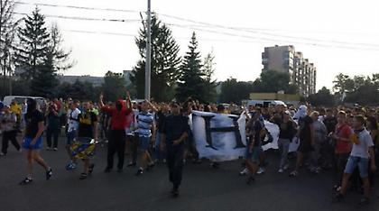 Συλλαλητήριο των οπαδών της Μέταλιστ κατά της UEFA