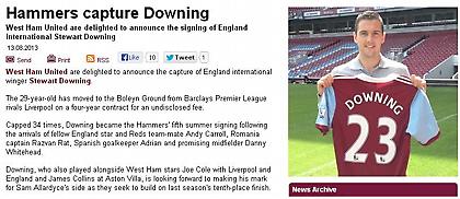 Και τυπικά στη Γουέστ Χαμ ο Ντάουνινγκ