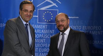 Σαμαράς σε Σουλτς: «Χωρίς προηγούμενο η κρίση στην Ελλάδα»