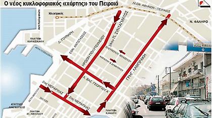 Κυκλοφοριακές παρεμβάσεις με μονοδρομήσεις στο κέντρο του Πειραιά