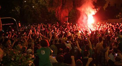 Πανδαιμόνιο στην άφιξη του Παναθηναϊκού (pics)