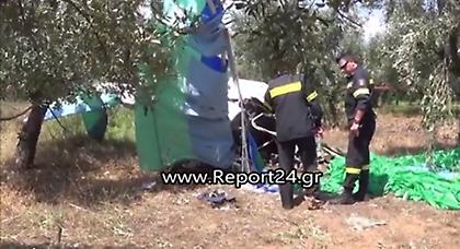 Βίντεο από το σημείο συντριβής στη Σπάρτη