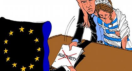 Σκίτσο: Ο Αλέξης Τσίπρας, η υποβασταζόμενη Ελλάδα και η άρνηση στη λιτότητα