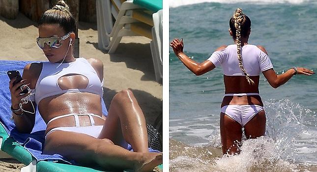 Με λευκό «ουάου» μαγιό η Στικούδη στην παραλία (pics)