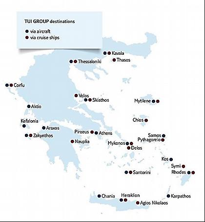 Υψηλότερες οι κρατήσεις της TUI Group  για την Ελλάδα