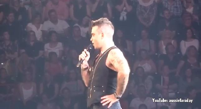 Η άβολη στιγμή του Ρόμπι Γουίλιαμς (video)