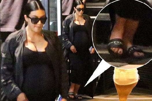 H εγκυμονούσα  Kim Kardasian φόρεσε παντόφλες αξίας 300 δολαρίων