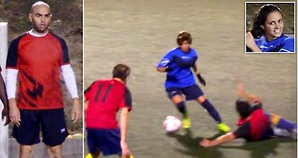 Γυναίκα μεταμφιέζεται σε άντρα και χαζεύει τους αντίπαλους ποδοσφαιριστές (video)