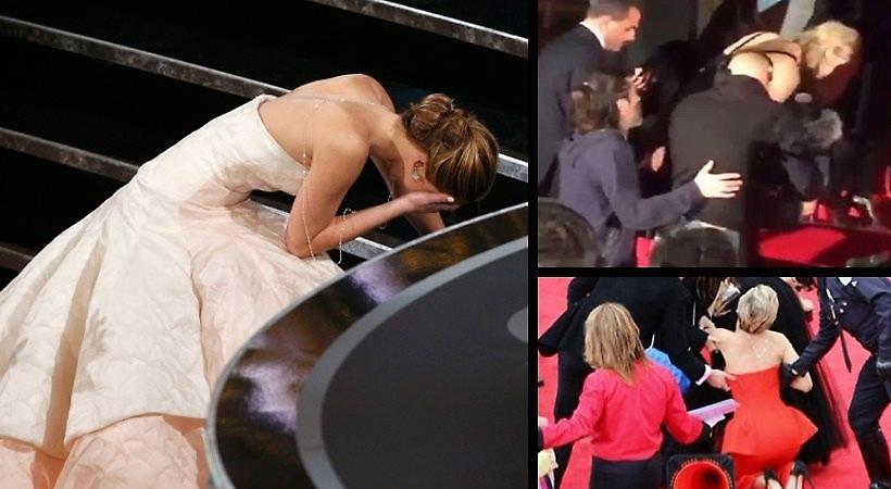 Σωριάστηκε για τρίτη φορά στο κόκκινο χαλί η Τζένιφερ Λόρενς! (pics/vids)