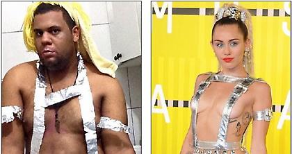 Μαντράχαλος από τη Βραζιλία ποζάρει με τα ρούχα γνωστών γυναικών της showbiz