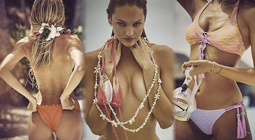 Candice Swanepoel: Τόπλες σε τροπική παραλία