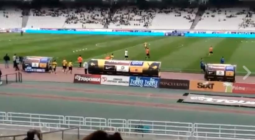 Η υποδοχή των παικτών της ΑΕΚ στο ΟΑΚΑ (video)