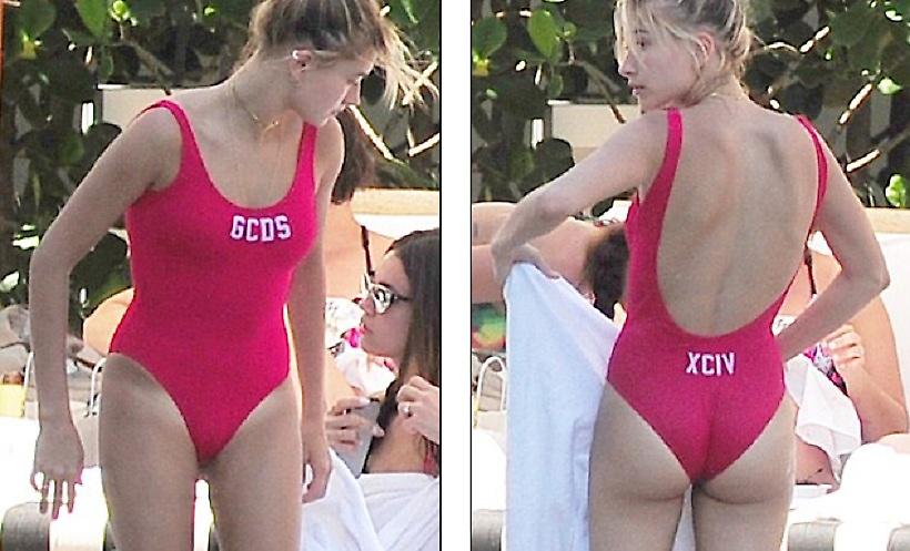 «Φωτιά» με το κόκκινο ολόσωμο μαγιό η Χέιλι Μπόλντγουιν