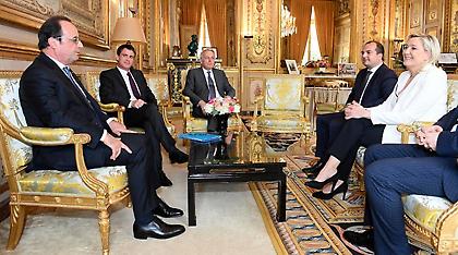 Σε κακό κλίμα η συνάντηση Ολάντ-Λεπέν