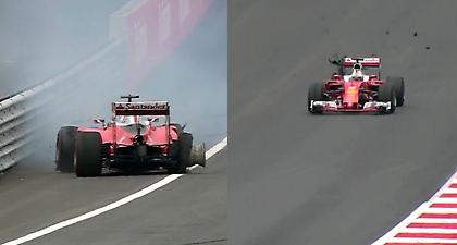 Έγινε κομμάτια το ελαστικό του Φέτελ (video)