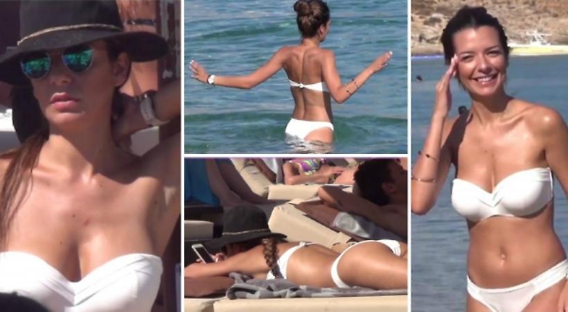 Η Νικολέττα Ράλλη αλείφεται με αντηλιακό