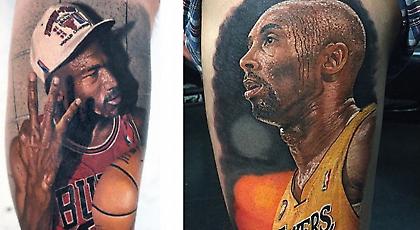 Τζόρνταν, Κόμπι και άλλοι σταρ του ΝΒΑ σε τατού-έργα τέχνης (video)