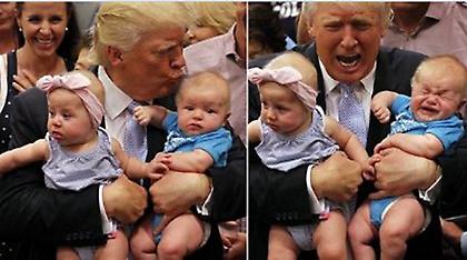Βίντεο: Ο Τραμπ προσπαθεί να φιλήσει μωρό και αυτό ξεσπά σε λυγμούς