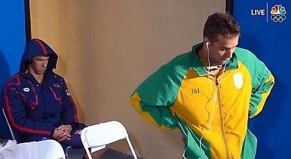 Το θανατηφόρο βλέμμα του Φελπς σε αντίπαλό του (video)