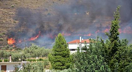 Σε εξέλιξη η πυρκαγιά στον Άγιο Γεώργιο Μεσολογγίου