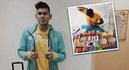 Αποκλείστηκε και έπνιξε τον πόνο του στο φαγητό (pic)