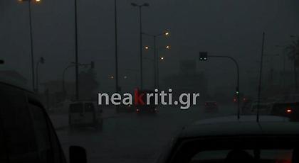 Κρήτη: Σφοδρή χαλαζόπτωση -Μαύρισε ο ουρανός από την κακοκαιρία (pics/video)