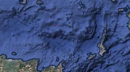 Σεισμός 3,5 Ρίχτερ στη θαλάσσια περιοχή μεταξύ Κρήτης, Ανάφης και Καρπάθου