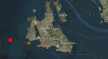 Σεισμική δόνηση 4,1 Ρίχτερ δυτικά της Κεφαλονιάς (pics)