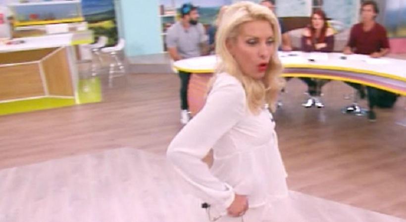 Ελένη Μενεγάκη: Η τούμπα on air και η βρισιά της παρουσιάστριας (video)