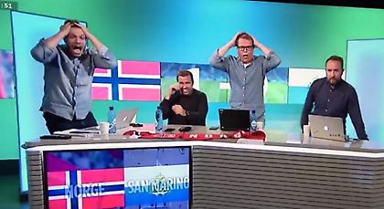 Οι Νορβηγοί ήταν έτοιμοι να… γκρεμίσουν το στούντιο στο γκολ του Σαν Μαρίνο! (video)